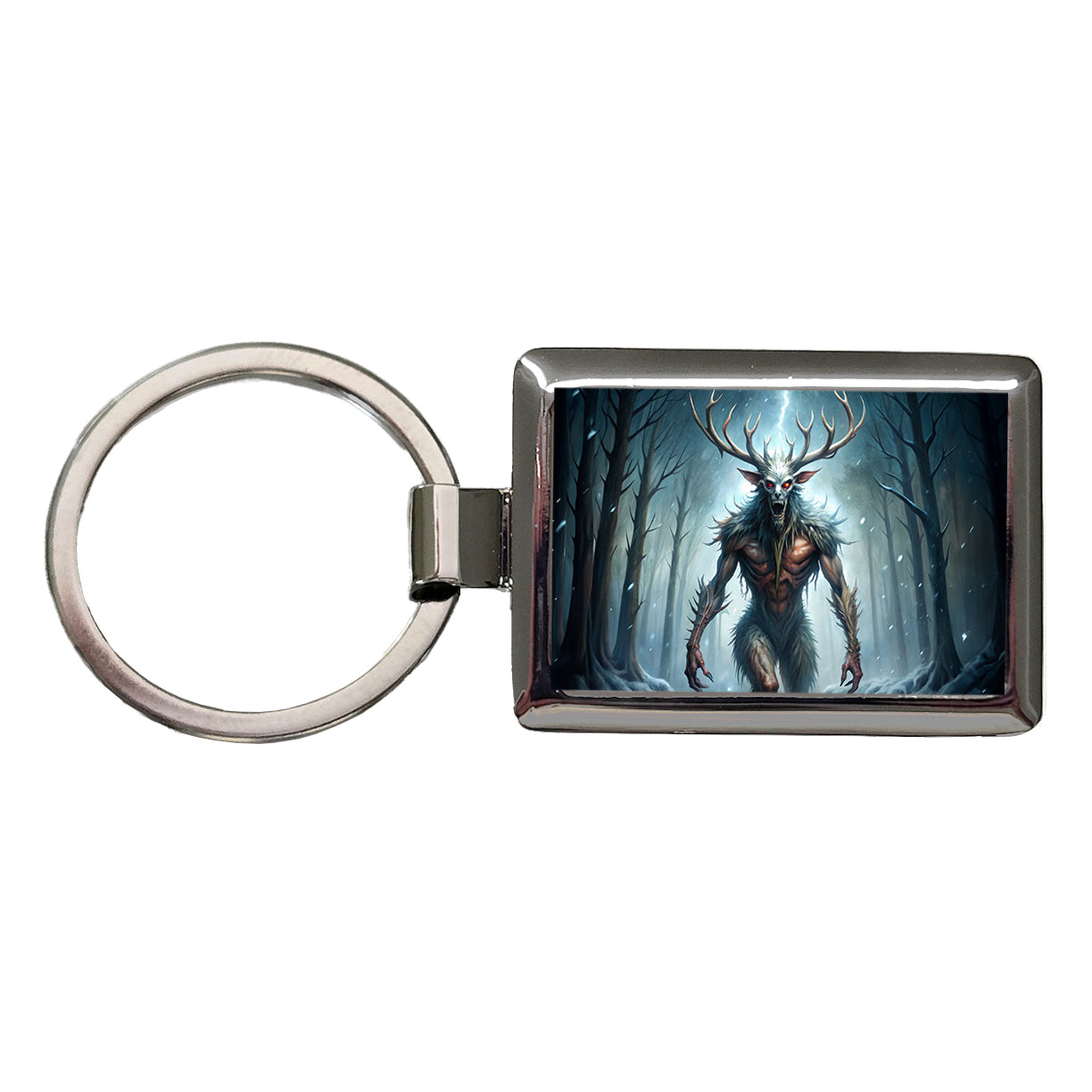 Wendigo Algonquian Folklore Monster Creature Rectangle Metal Keychain