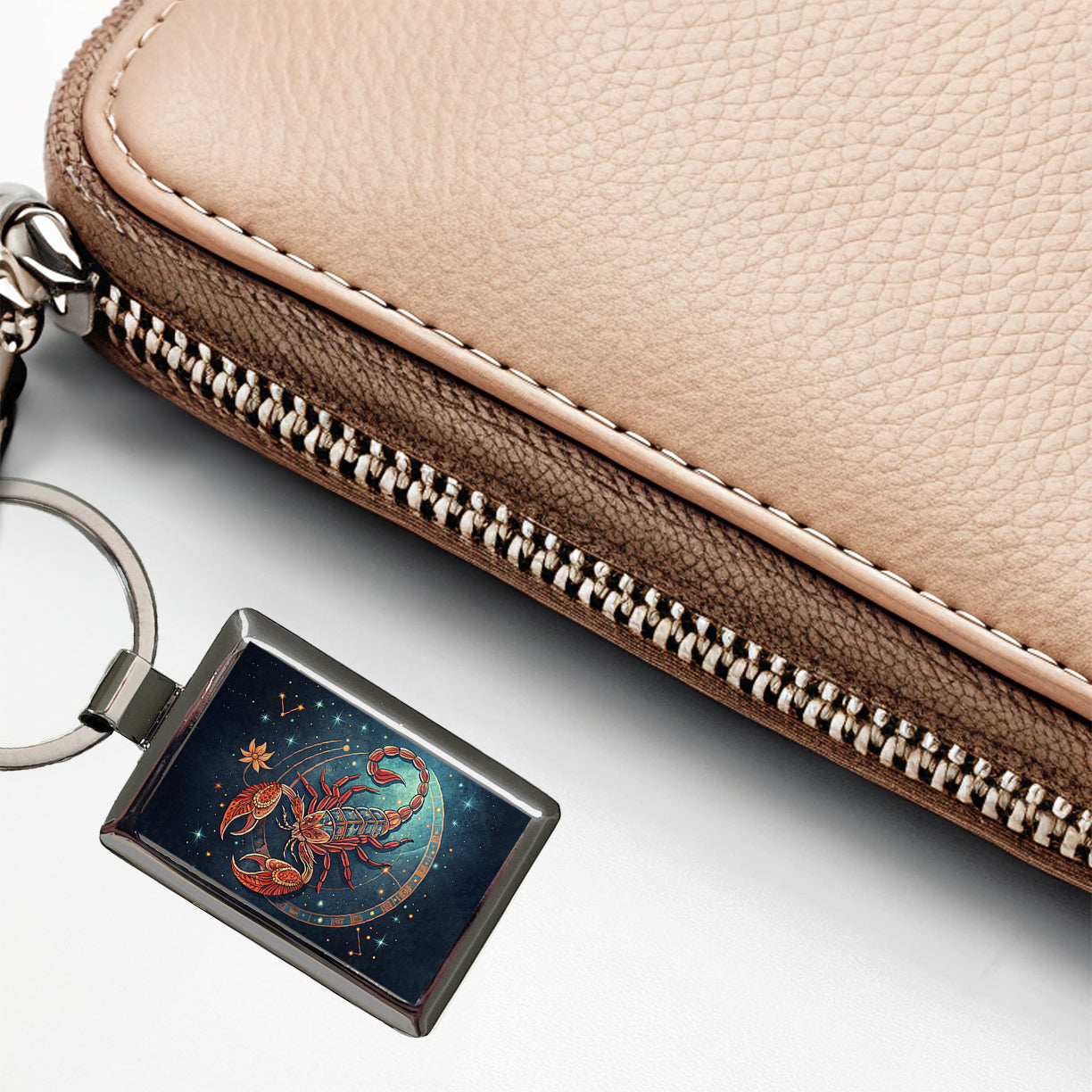 Zodiac Horoscope Symbol Scorpio Scorpion Rectangle Metal Keychain