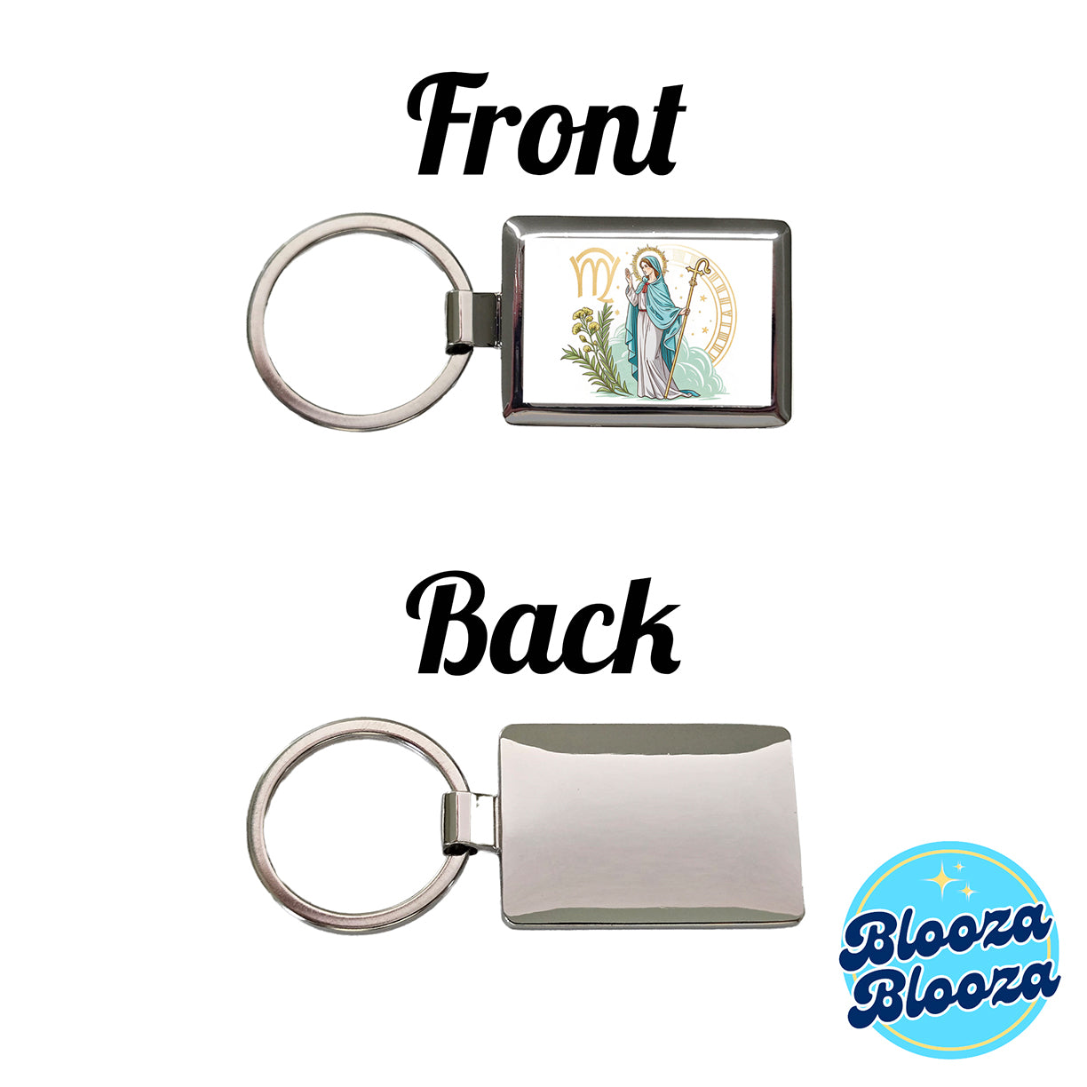 Zodiac Horoscope Symbol Virgo Maiden Virgin Rectangle Metal Keychain
