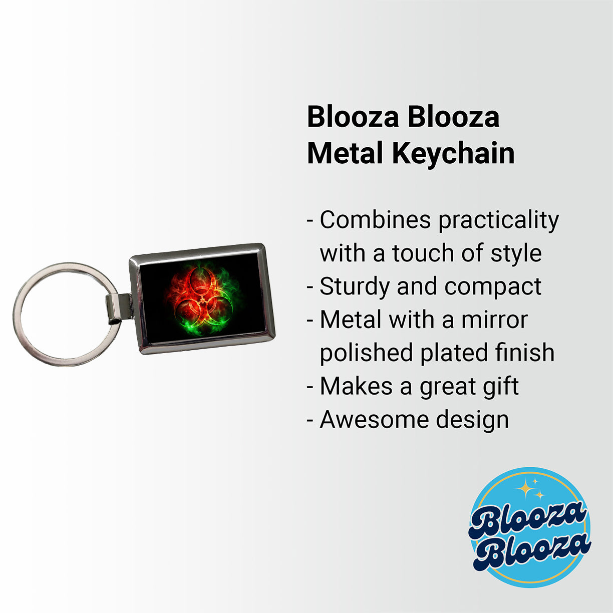 Zombie Outbreak Symbol With Red Green Toxic Gasses Rectangle Metal Keychain