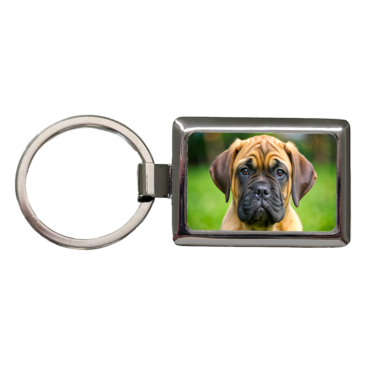 Bullmastiff Dog Puppy Photo Rectangle Metal Keychain