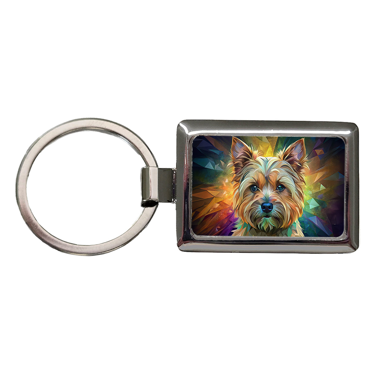 Cairn Terrier Dog Contemporary Art Rectangle Metal Keychain
