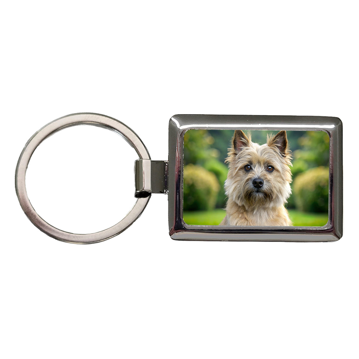 Cairn Terrier Dog Photo Rectangle Metal Keychain