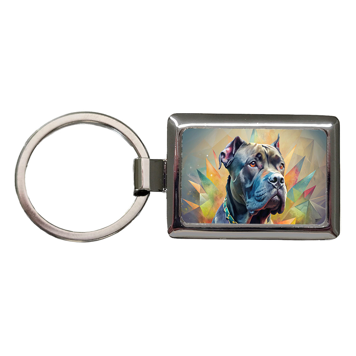 Cane Corso Dog Contemporary Art Rectangle Metal Keychain
