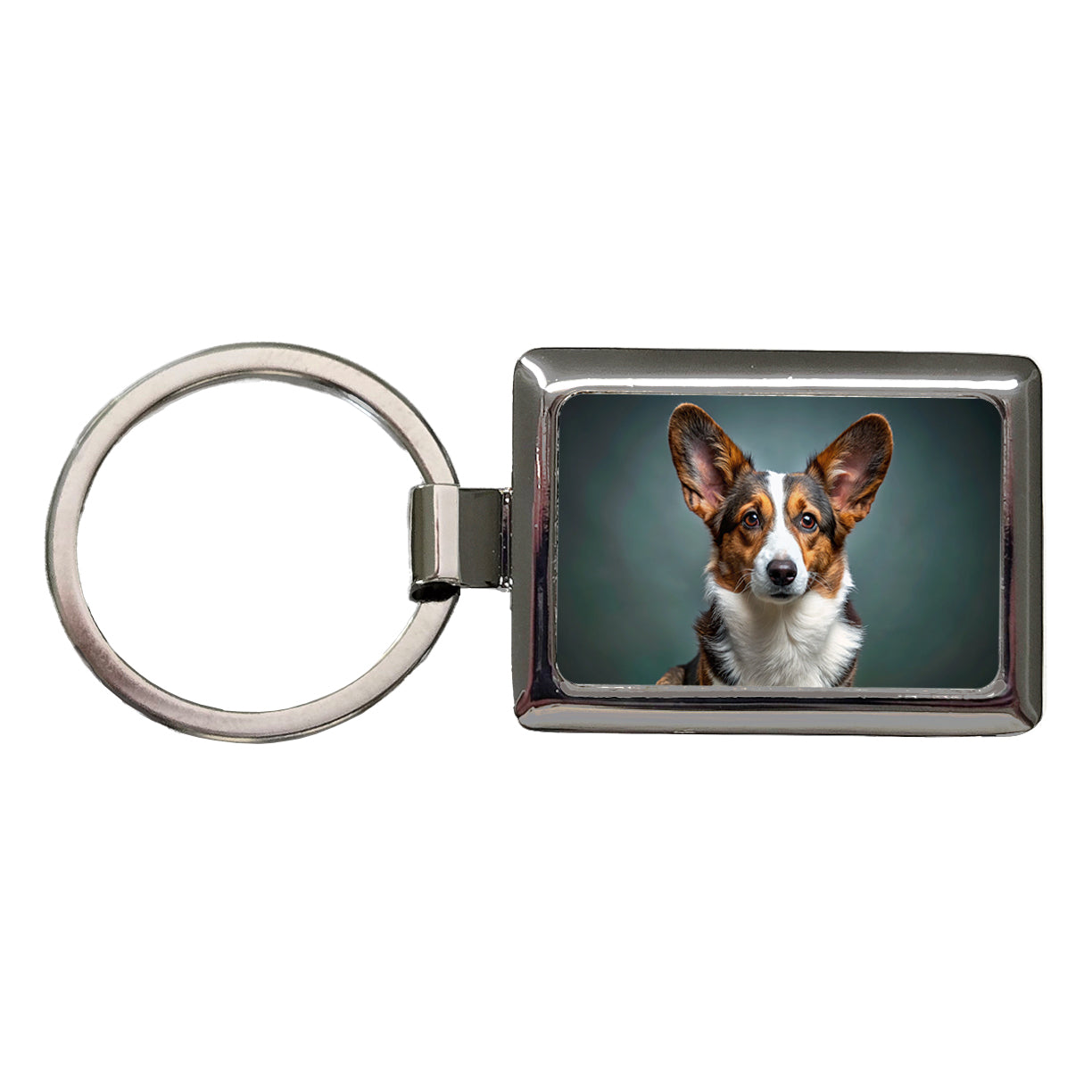 Cardigan Welsh Corgi Dog Photo Rectangle Metal Keychain