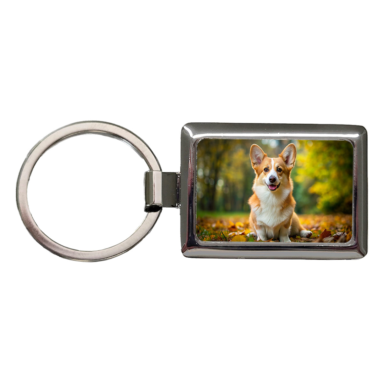 Pembroke Welsh Corgi Dog Photo Rectangle Metal Keychain
