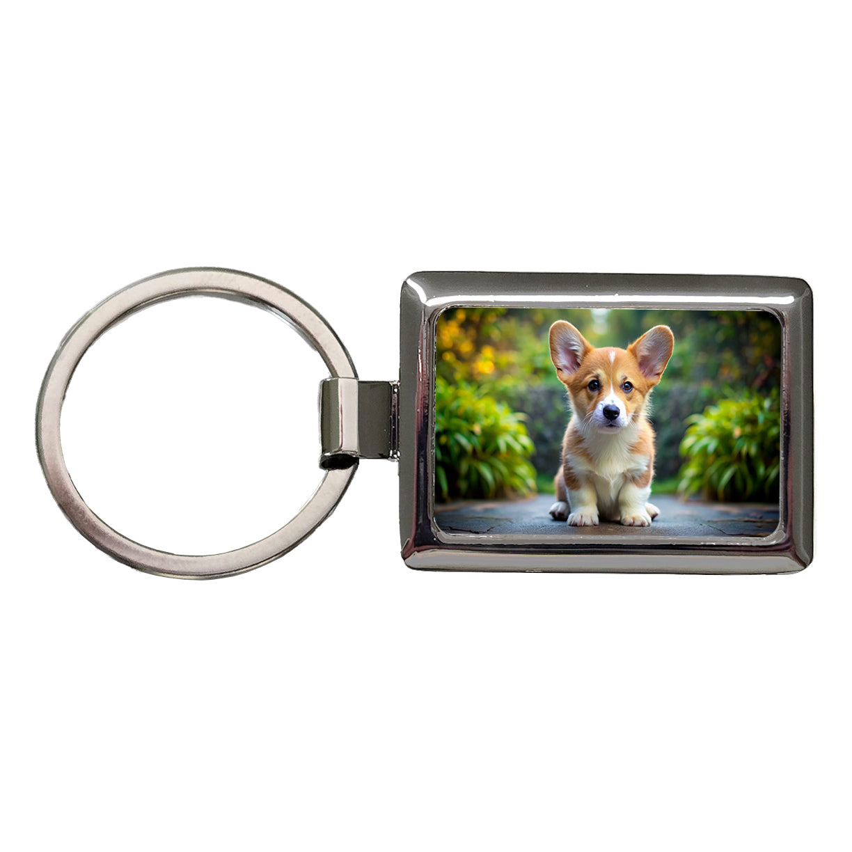 Pembroke Welsh Corgi Dog Puppy Photo Rectangle Metal Keychain