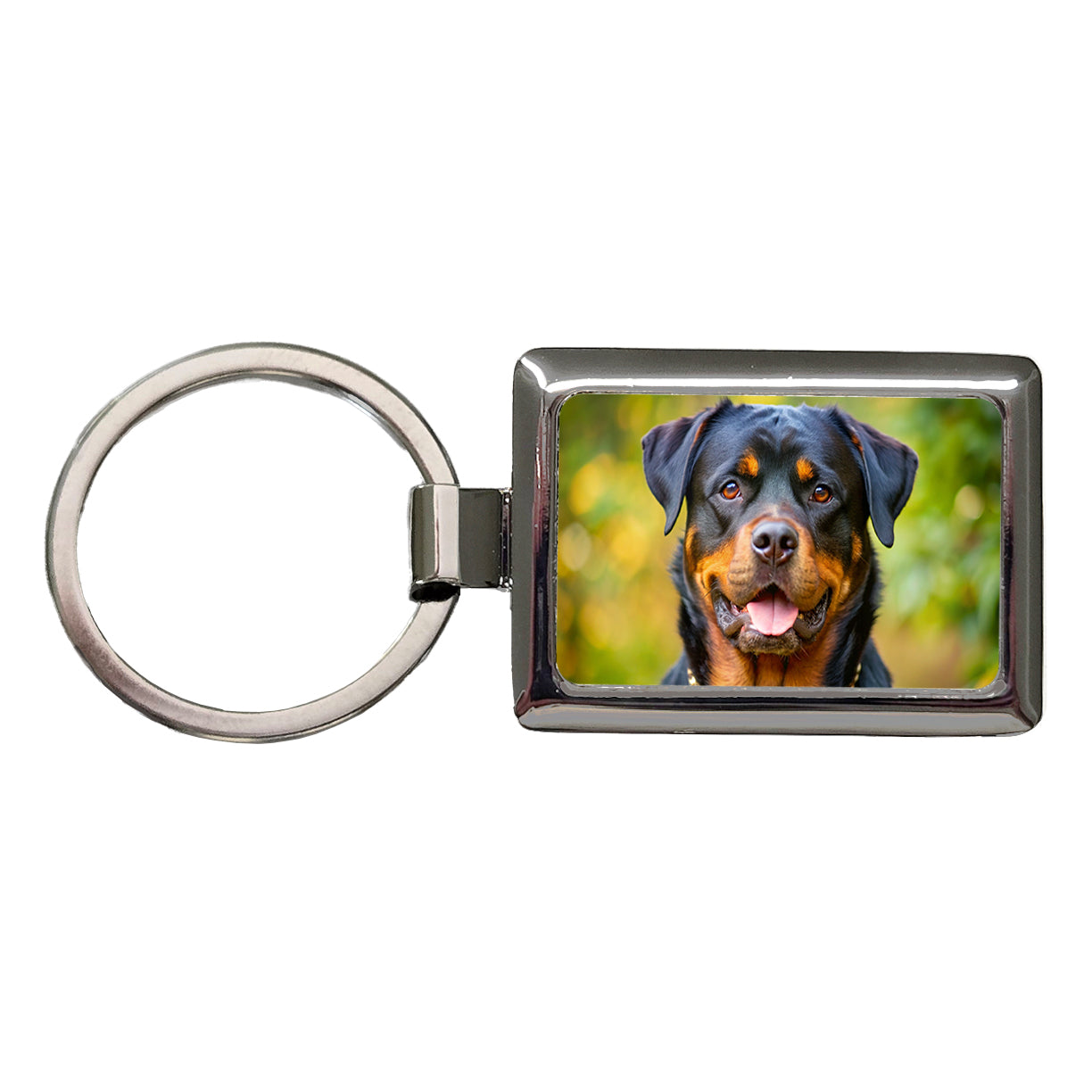 Rottweiler Dog Photo Rectangle Metal Keychain