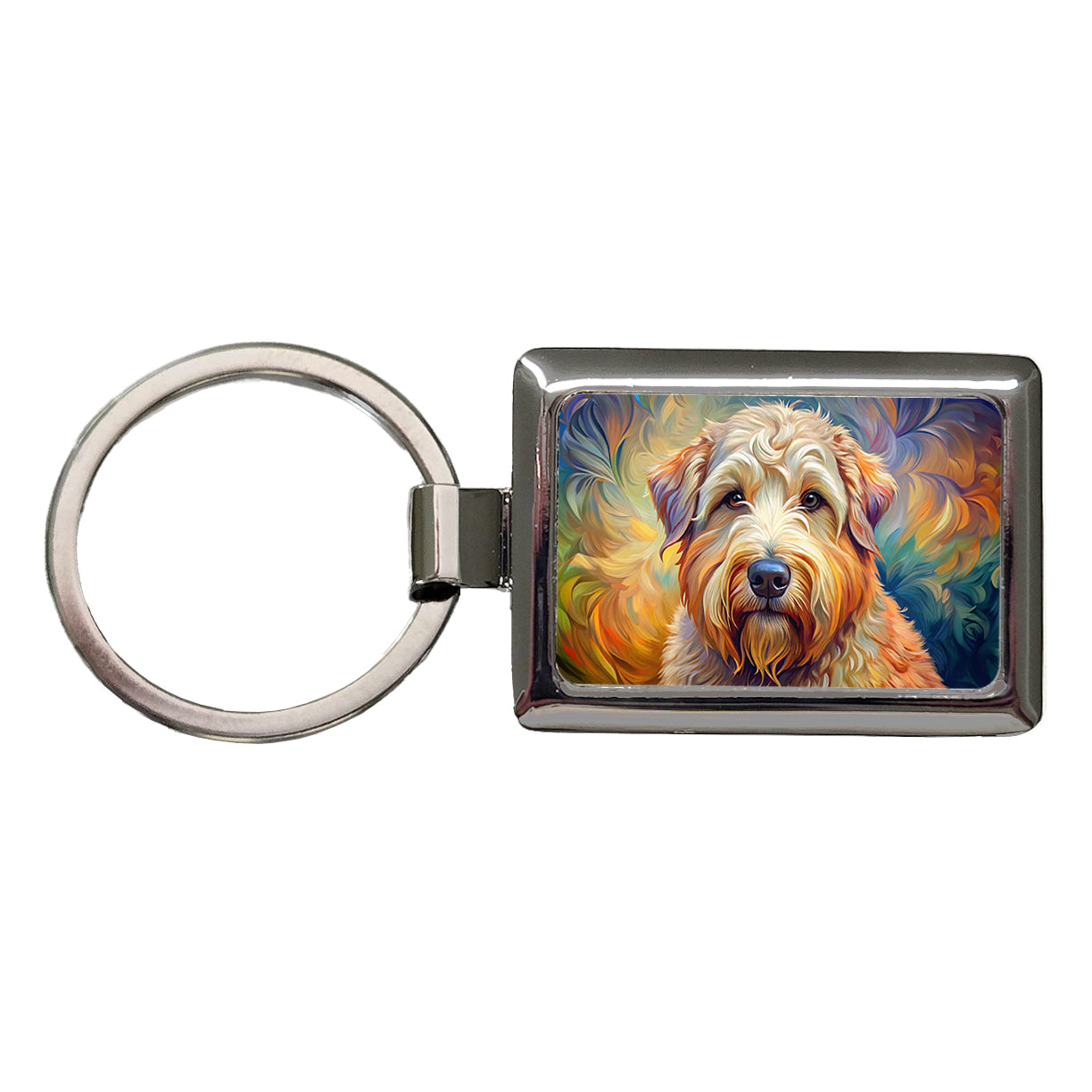 Soft Coated Wheaten Terrier Dog Expressionism Art Rectangle Metal Keychain