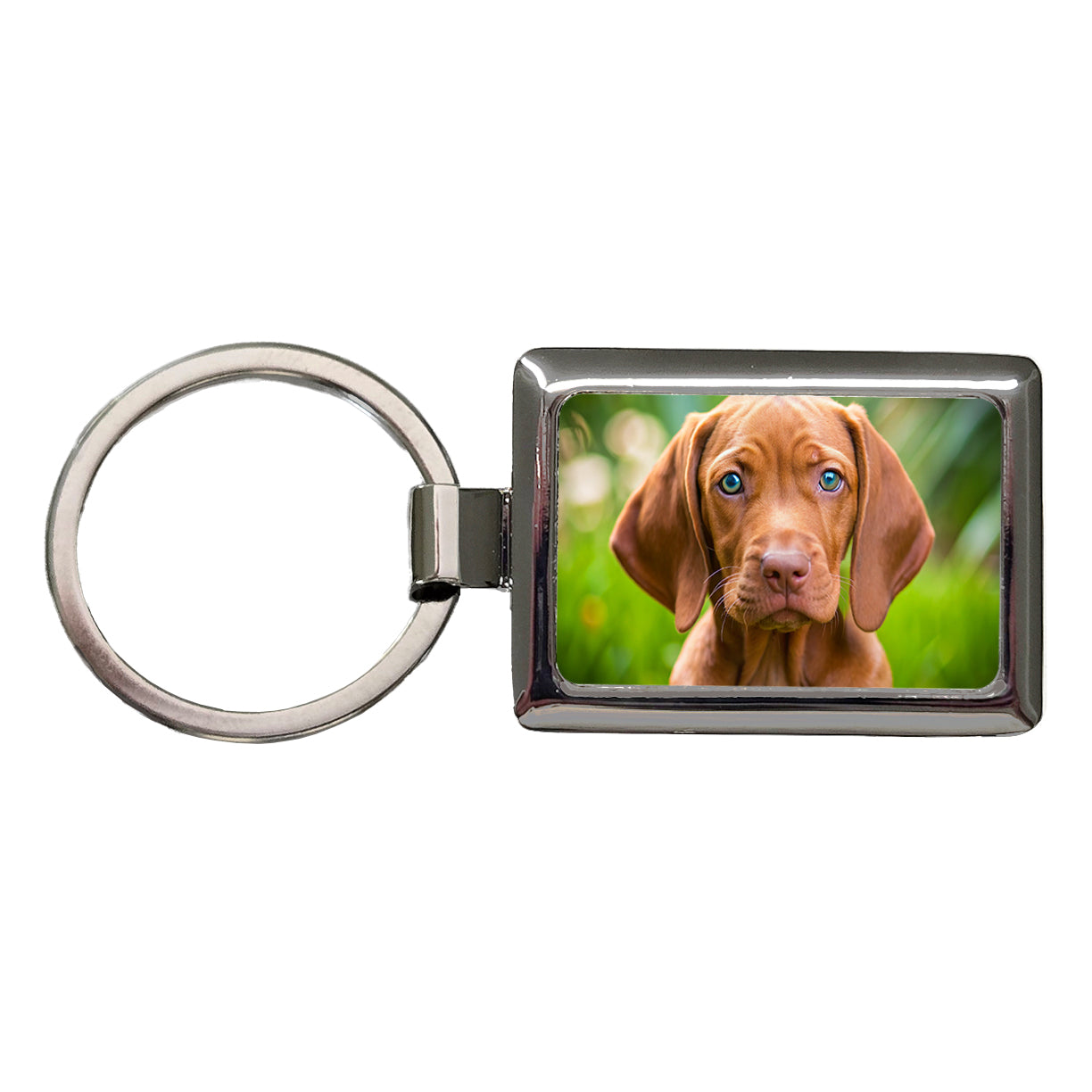 Vizsla Dog Puppy Photo Rectangle Metal Keychain