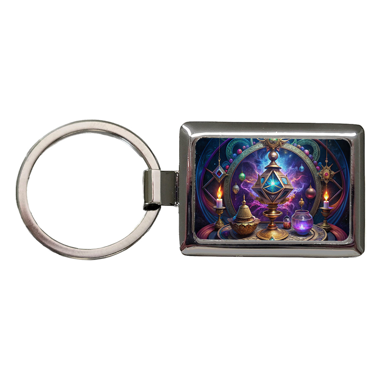Magical Arcane Sorcerer Arts Rectangle Metal Keychain