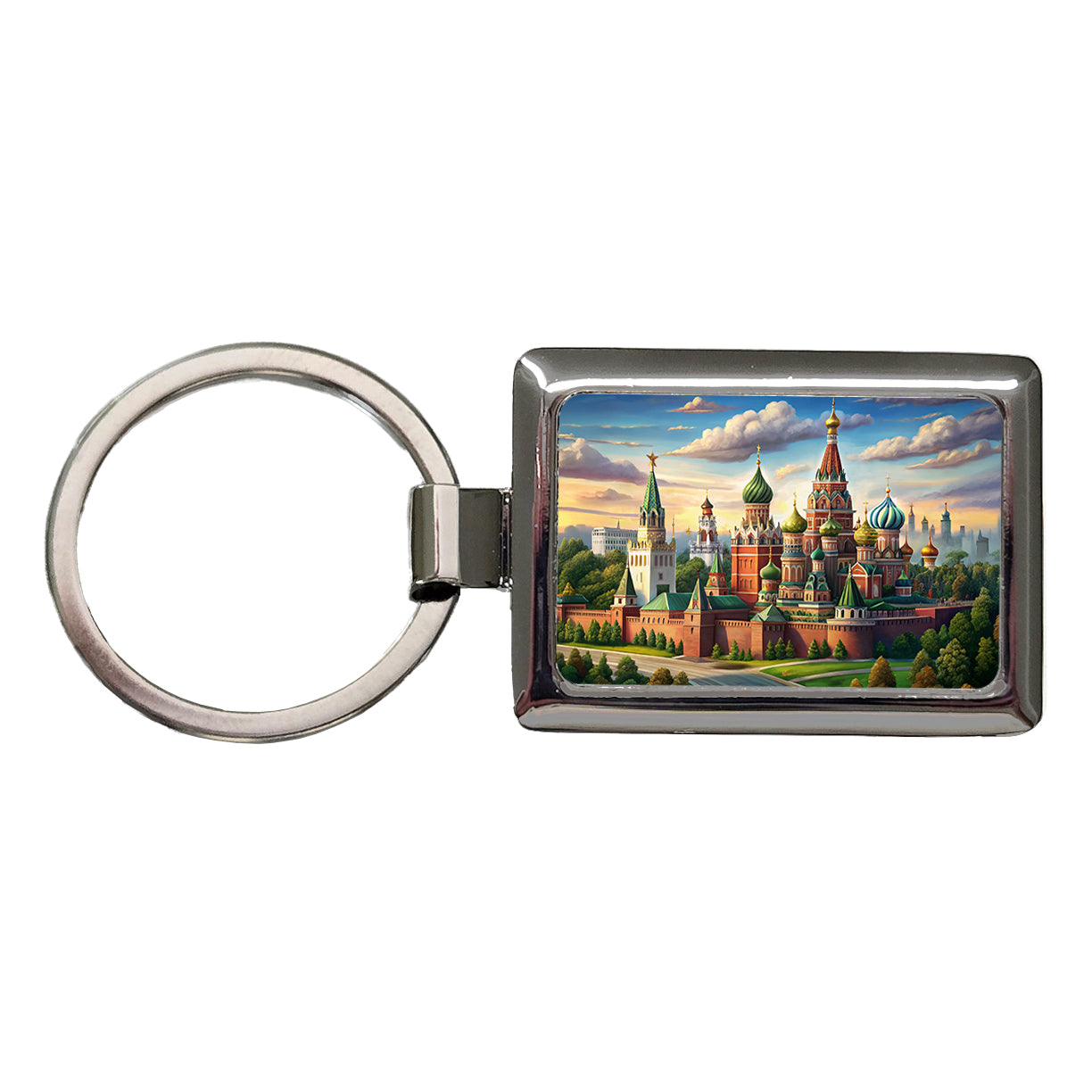 Russian Kremlin Moscow Russia Rectangle Metal Keychain