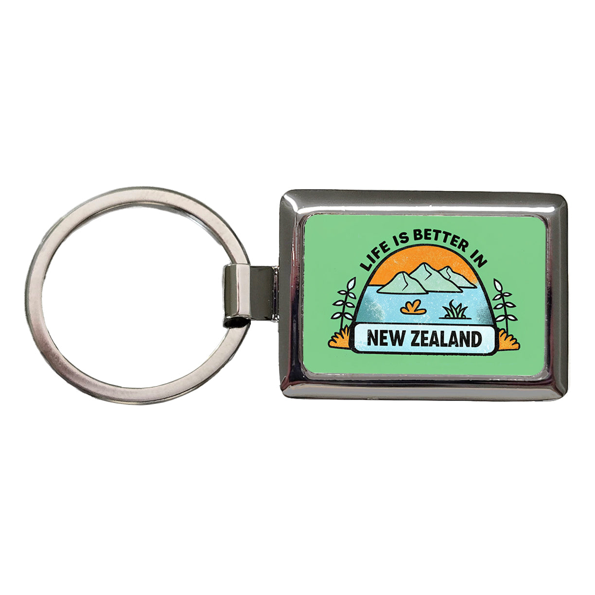 Life Is Better In New Zealand Rectangle Metal Keychain