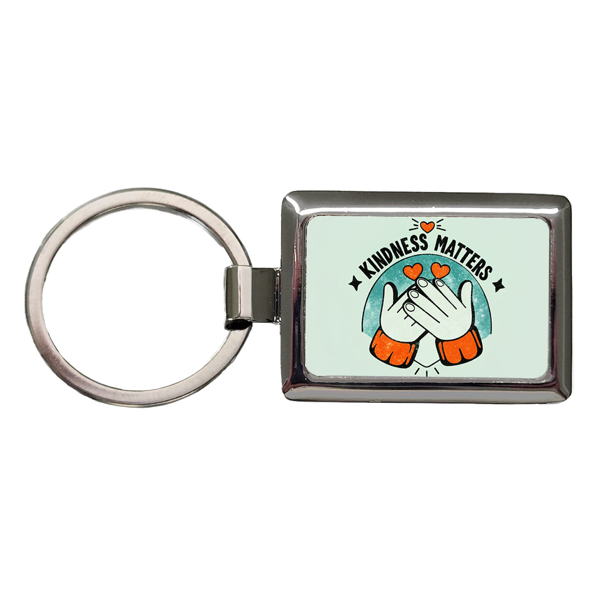 Kindness Matters Love Rectangle Metal Keychain