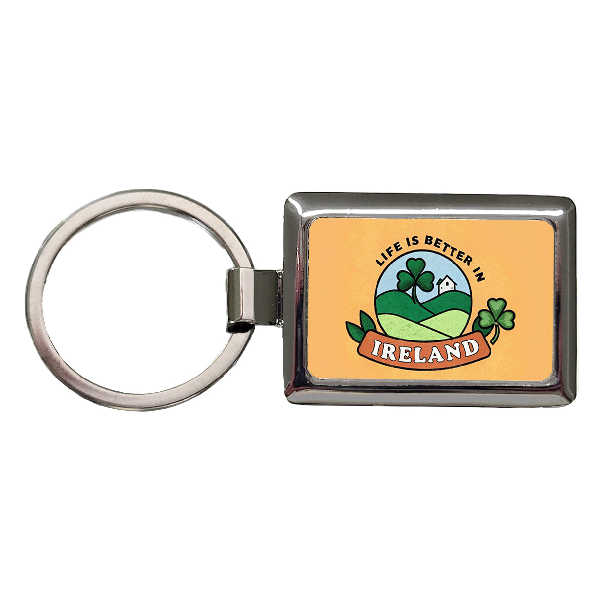 Life Is Better In Ireland Rectangle Metal Keychain