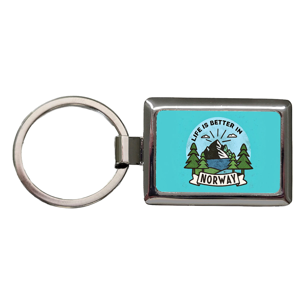 Life Is Better In Norway Rectangle Metal Keychain