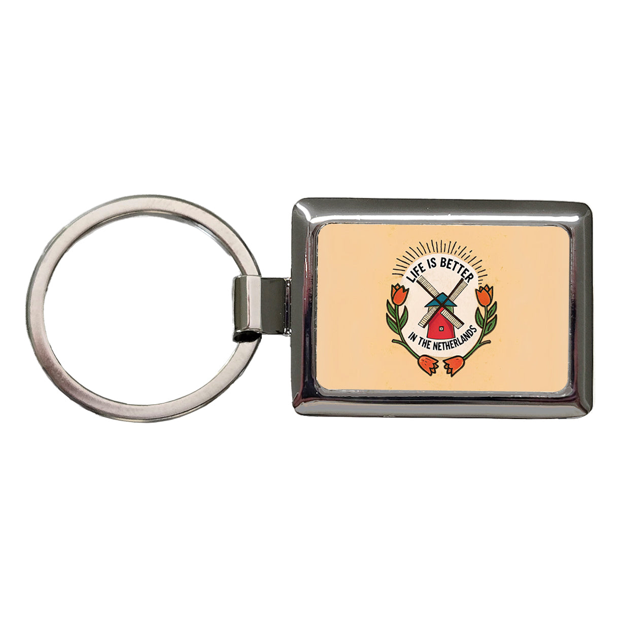 Life Is Better In The Netherlands Rectangle Metal Keychain