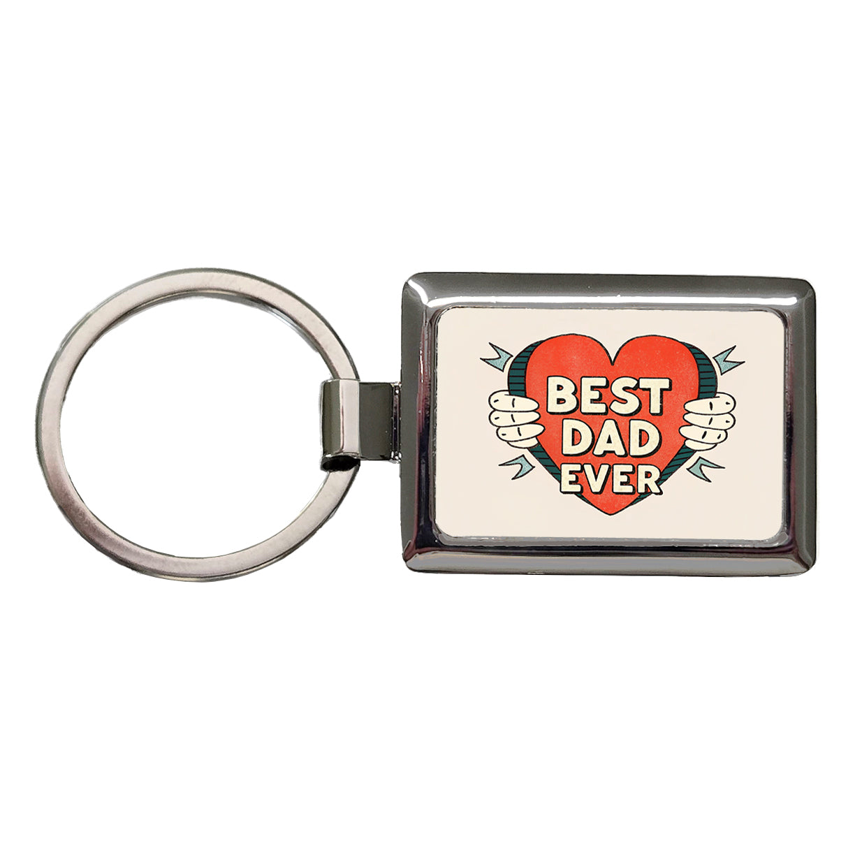 Best Dad Ever Rectangle Metal Keychain