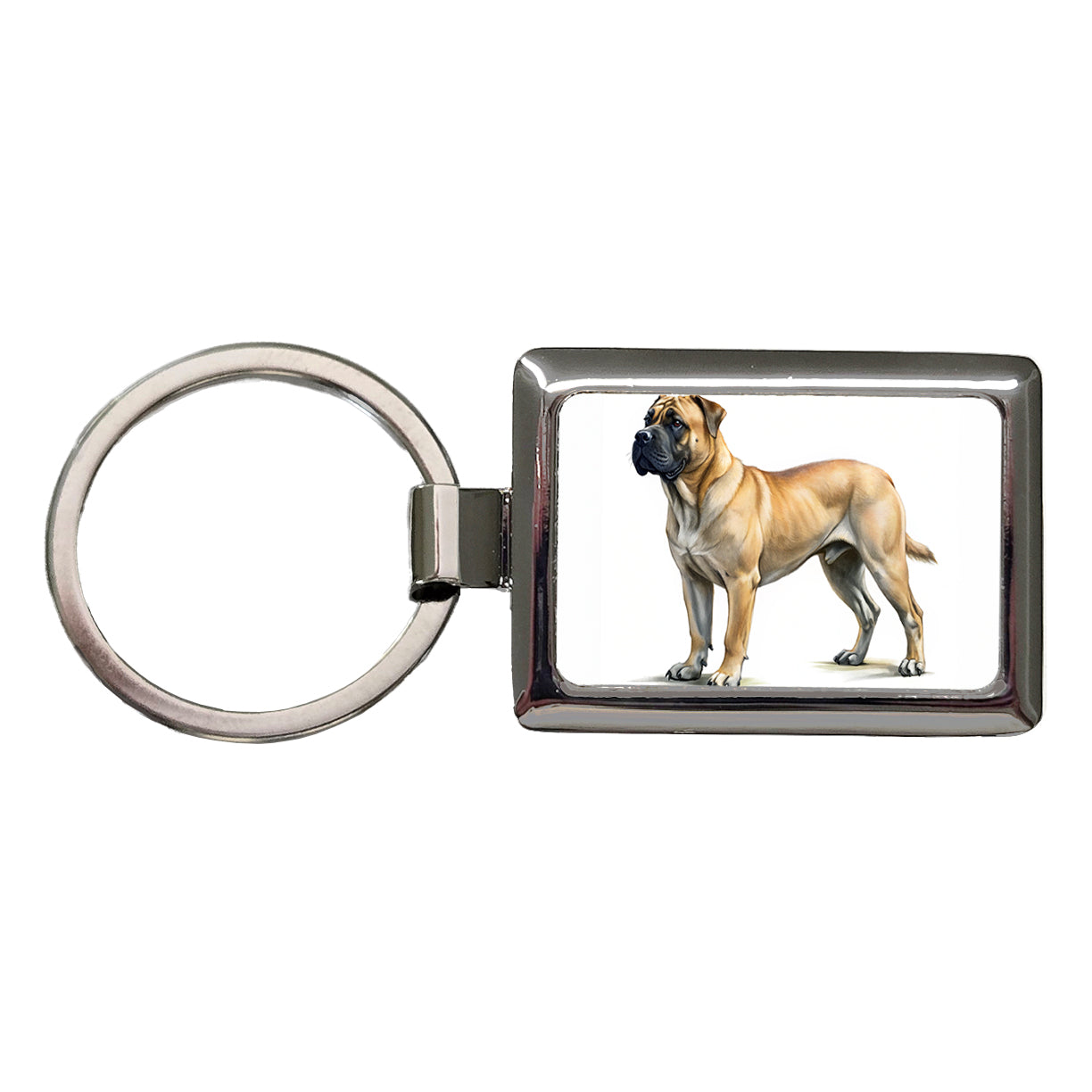 Boerboel Dog Illustration Rectangle Metal Keychain