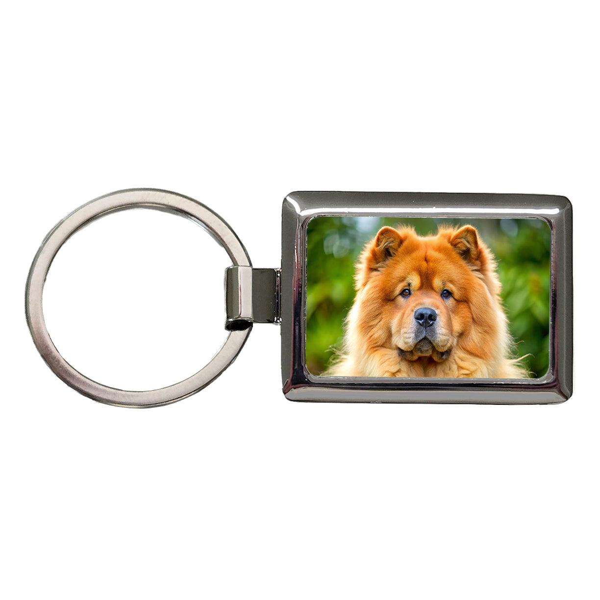Chow Chow Dog Photo Rectangle Metal Keychain