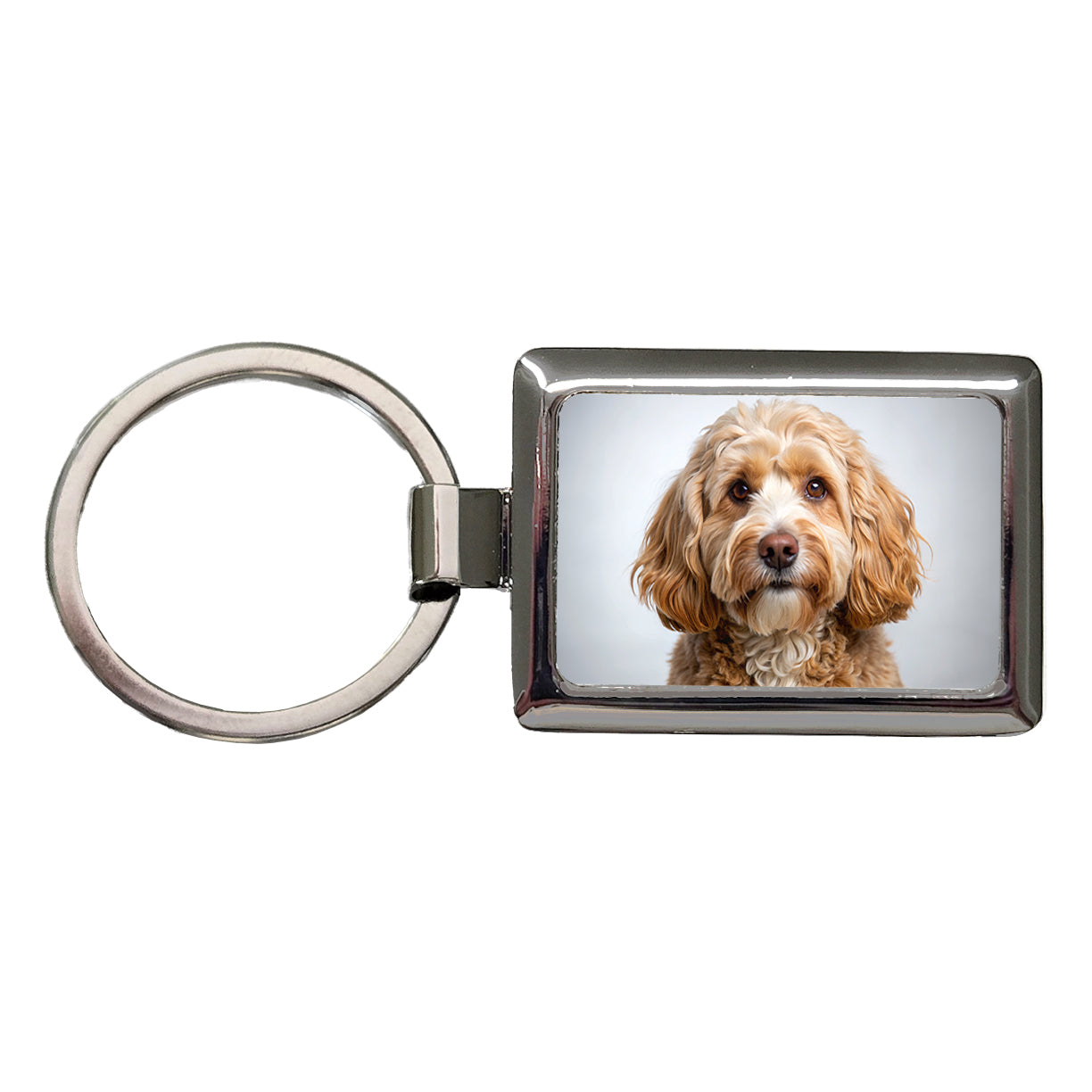 Cockapoo Dog Photo Rectangle Metal Keychain