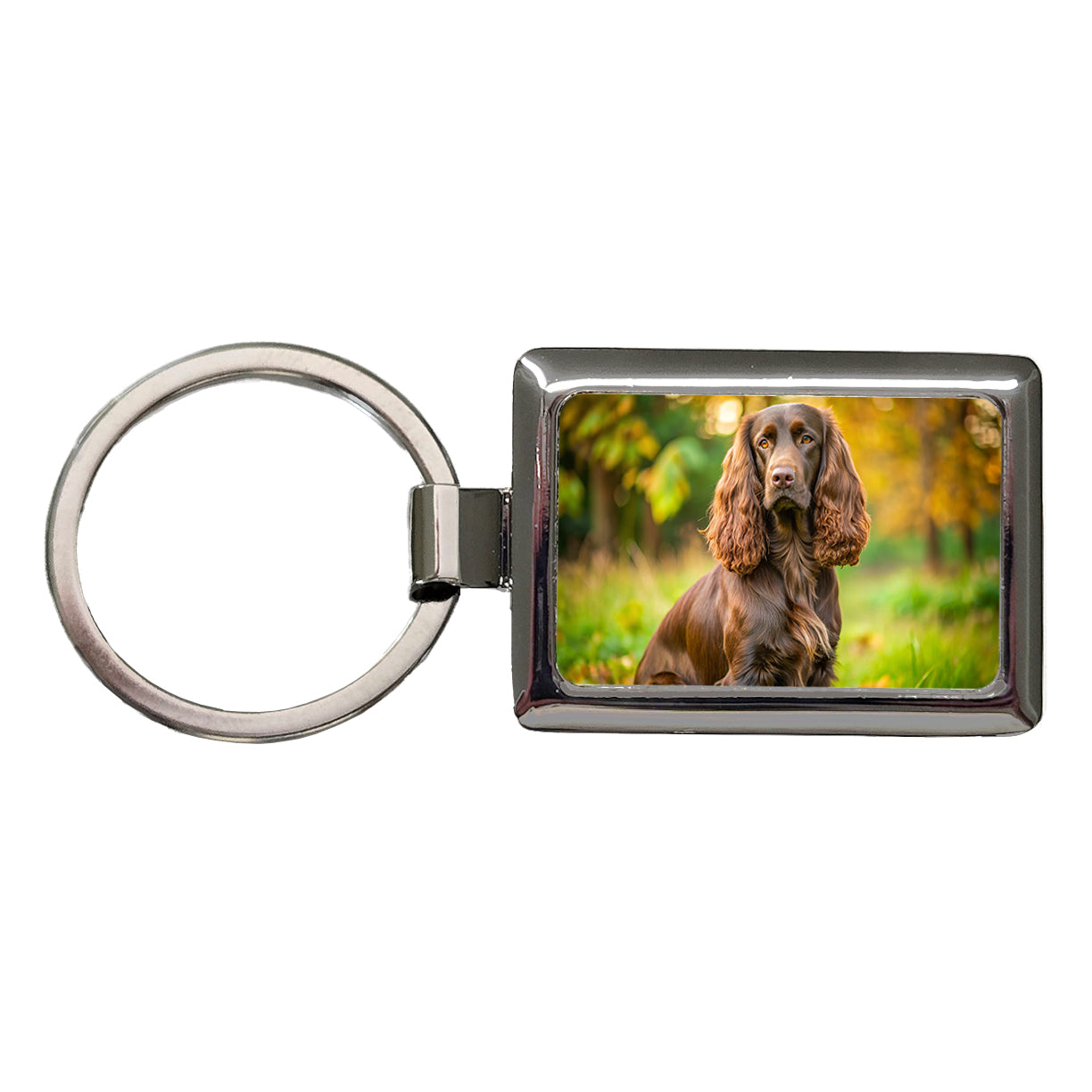 Field Spaniel Dog Photo Rectangle Metal Keychain