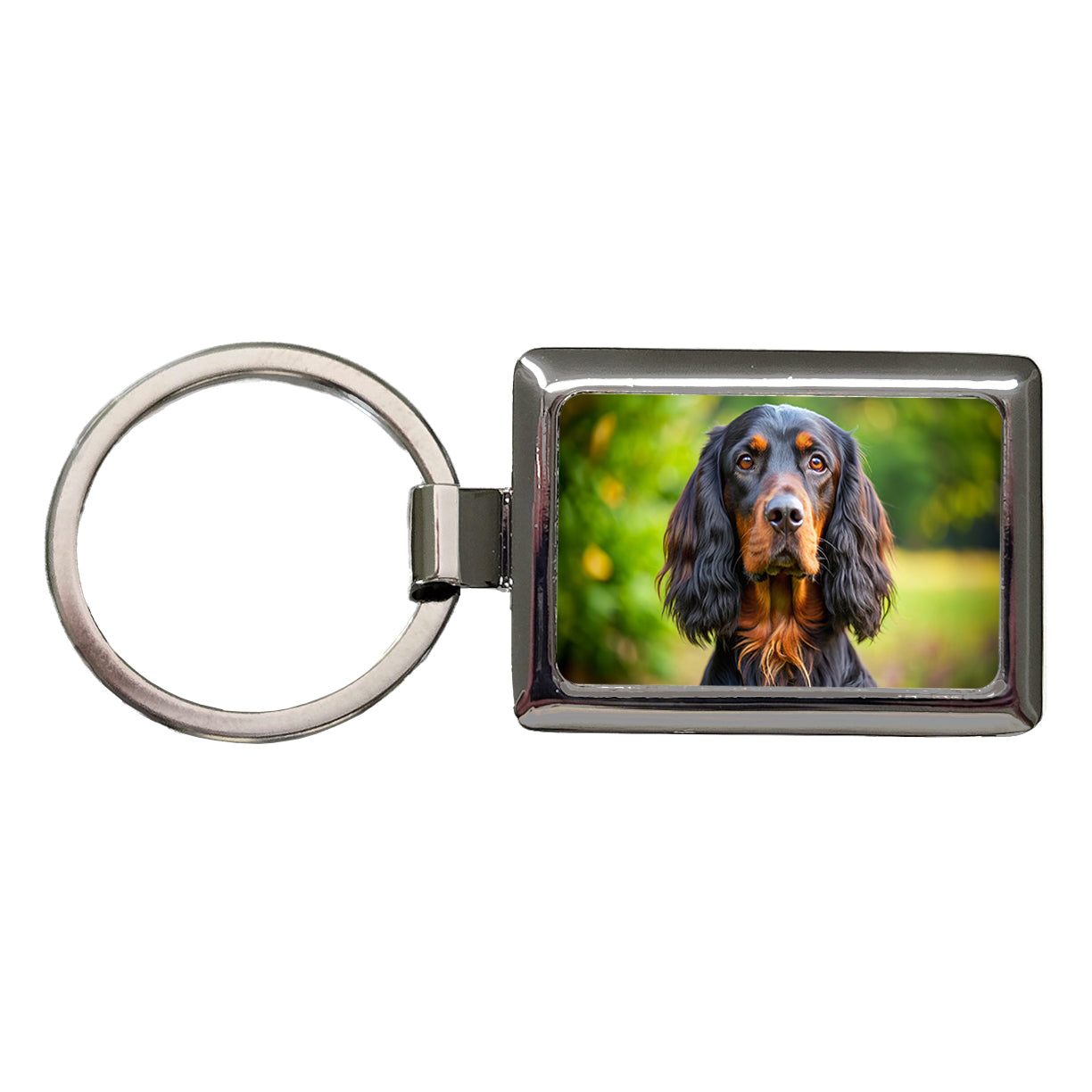 Gordon Setter Dog Photo Rectangle Metal Keychain