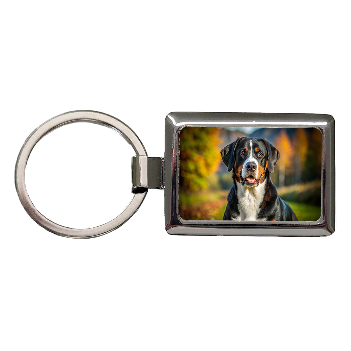 Greater Swiss Mountain Dog Photo Rectangle Metal Keychain