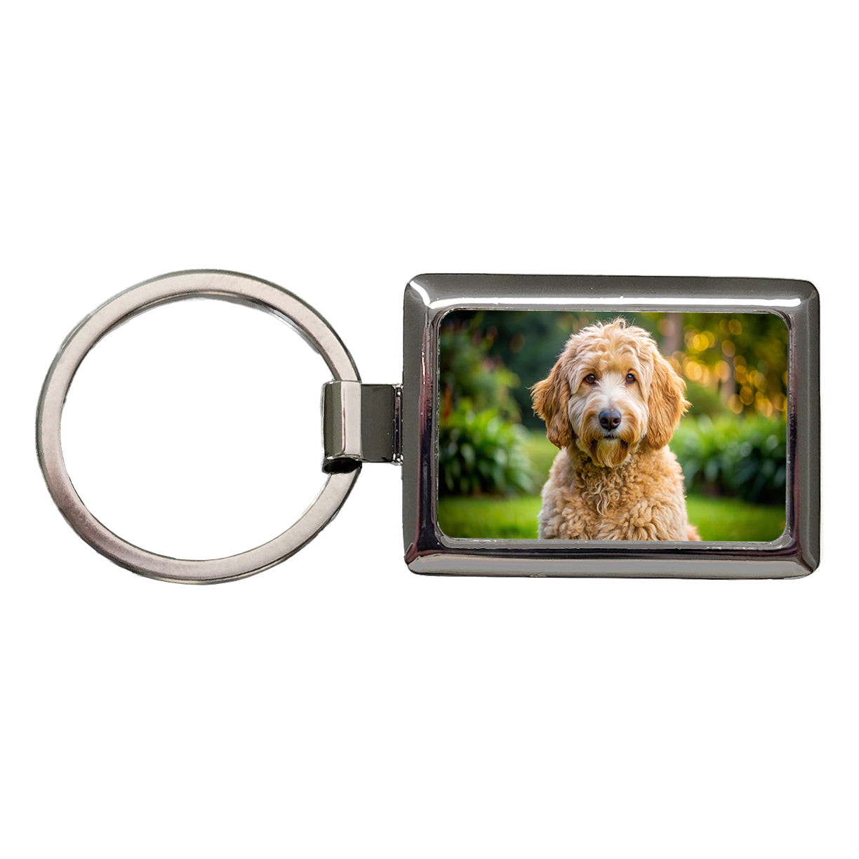 Labradoodle Dog Photo Rectangle Metal Keychain