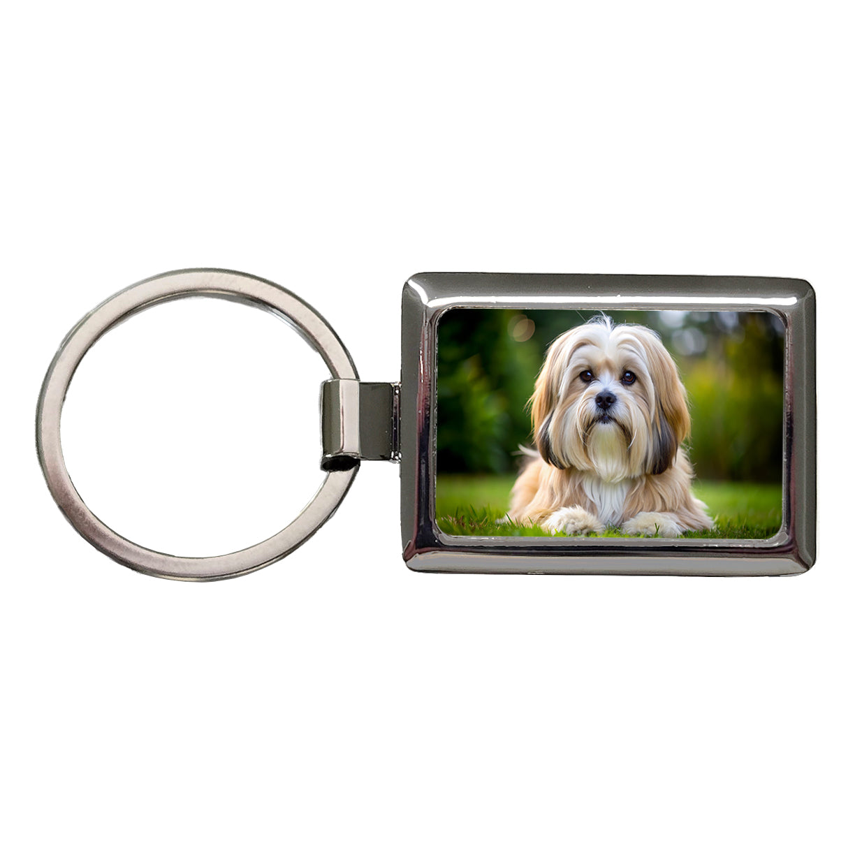 Lhasa Apso Dog Photo Rectangle Metal Keychain