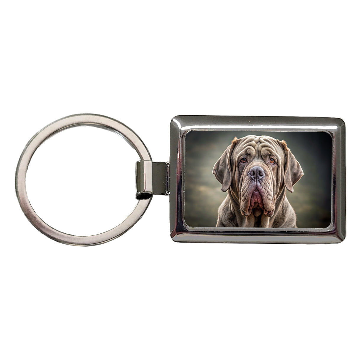 Neapolitan Mastiff Dog Photo Rectangle Metal Keychain