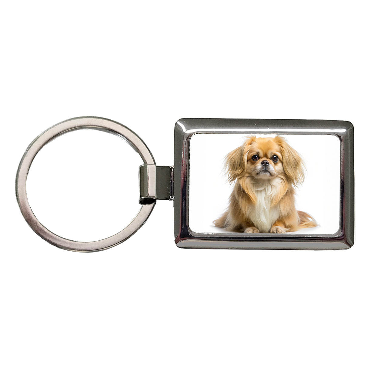 Pekapoo Dog Photo Rectangle Metal Keychain