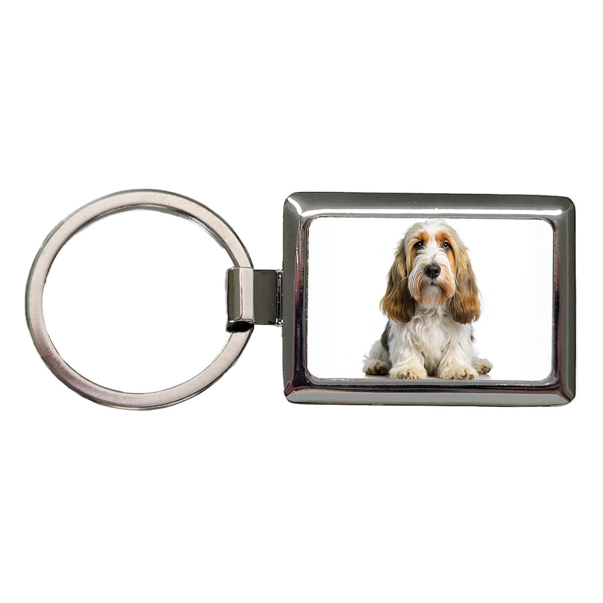 Petit Basset Griffon Vendeen Dog Photo Rectangle Metal Keychain