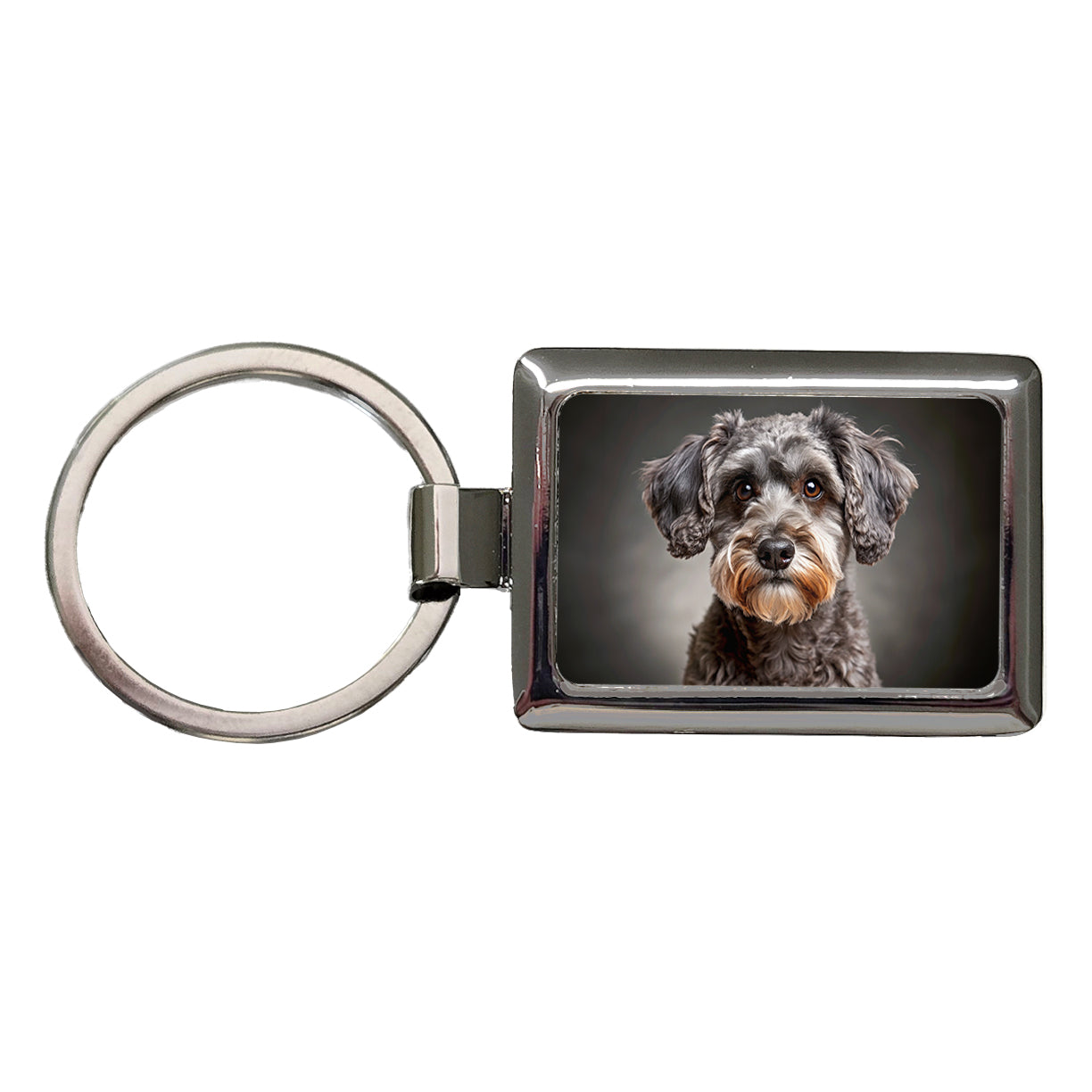 Schnoodle Dog Photo Rectangle Metal Keychain