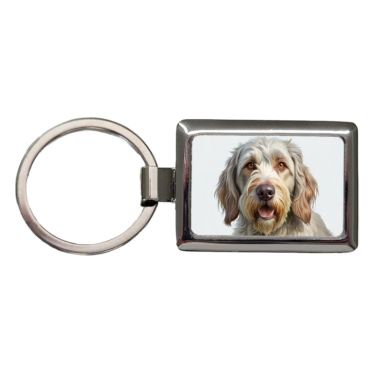 Spinone Italiano Dog Illustration Rectangle Metal Keychain