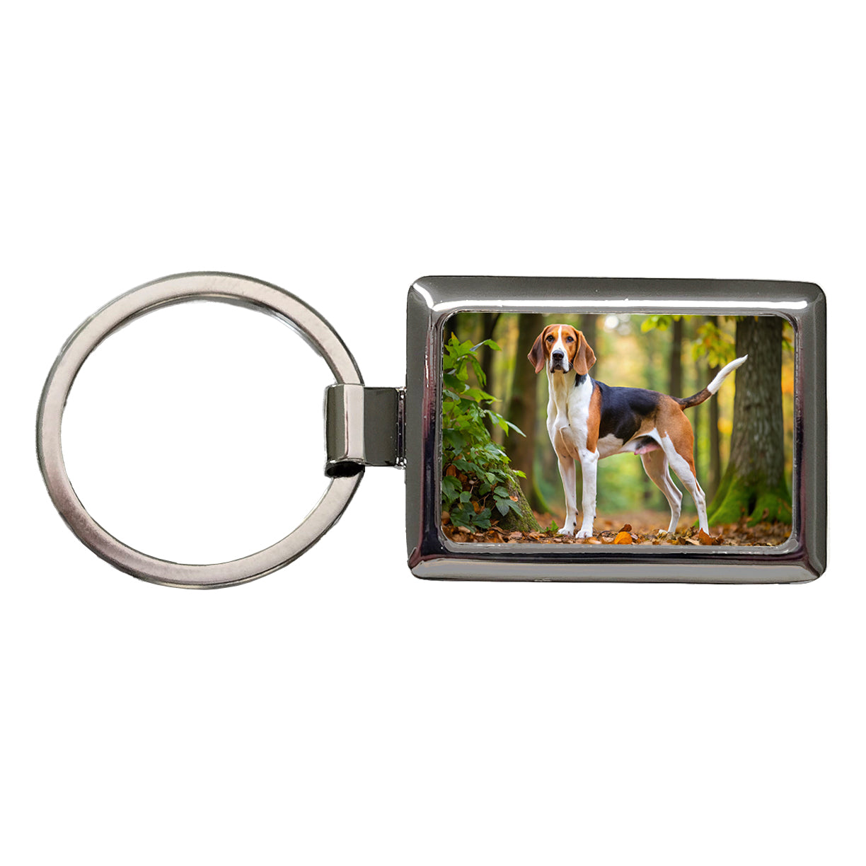 Treeing Walker Coonhound Dog Photo Rectangle Metal Keychain
