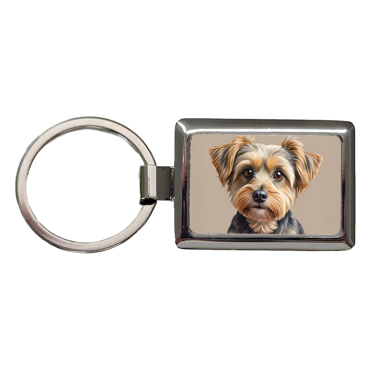 Yorkipoo Dog Illustration Rectangle Metal Keychain