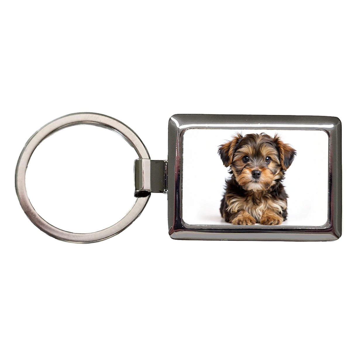 Yorkipoo Dog Puppy Photo Rectangle Metal Keychain