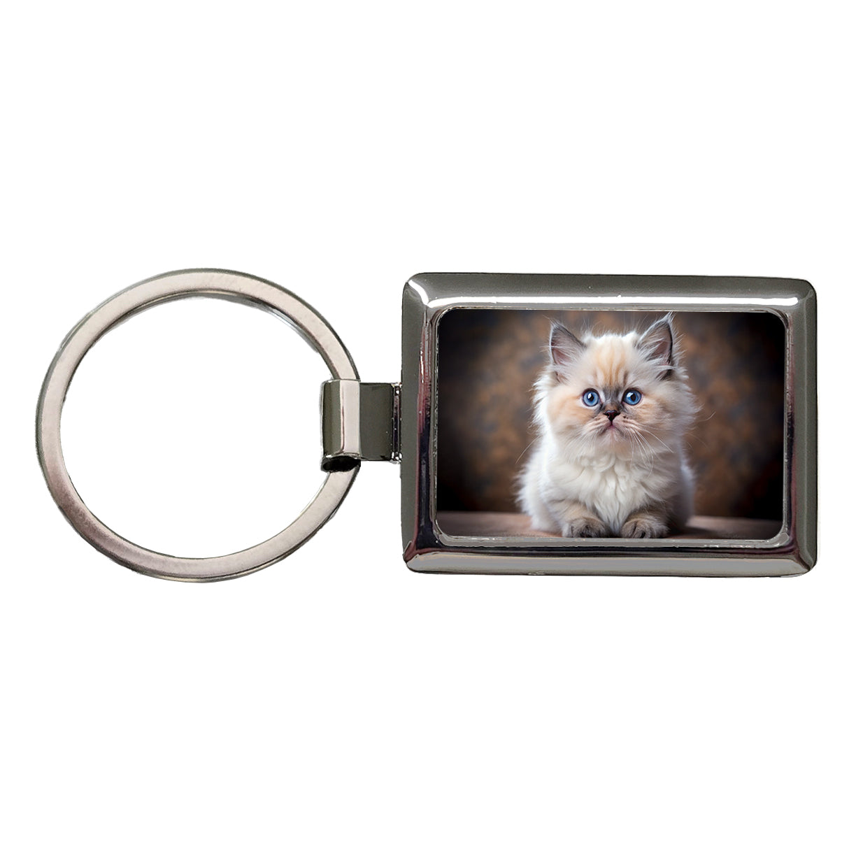 Himalayan Cat Kitten Photo Rectangle Metal Keychain