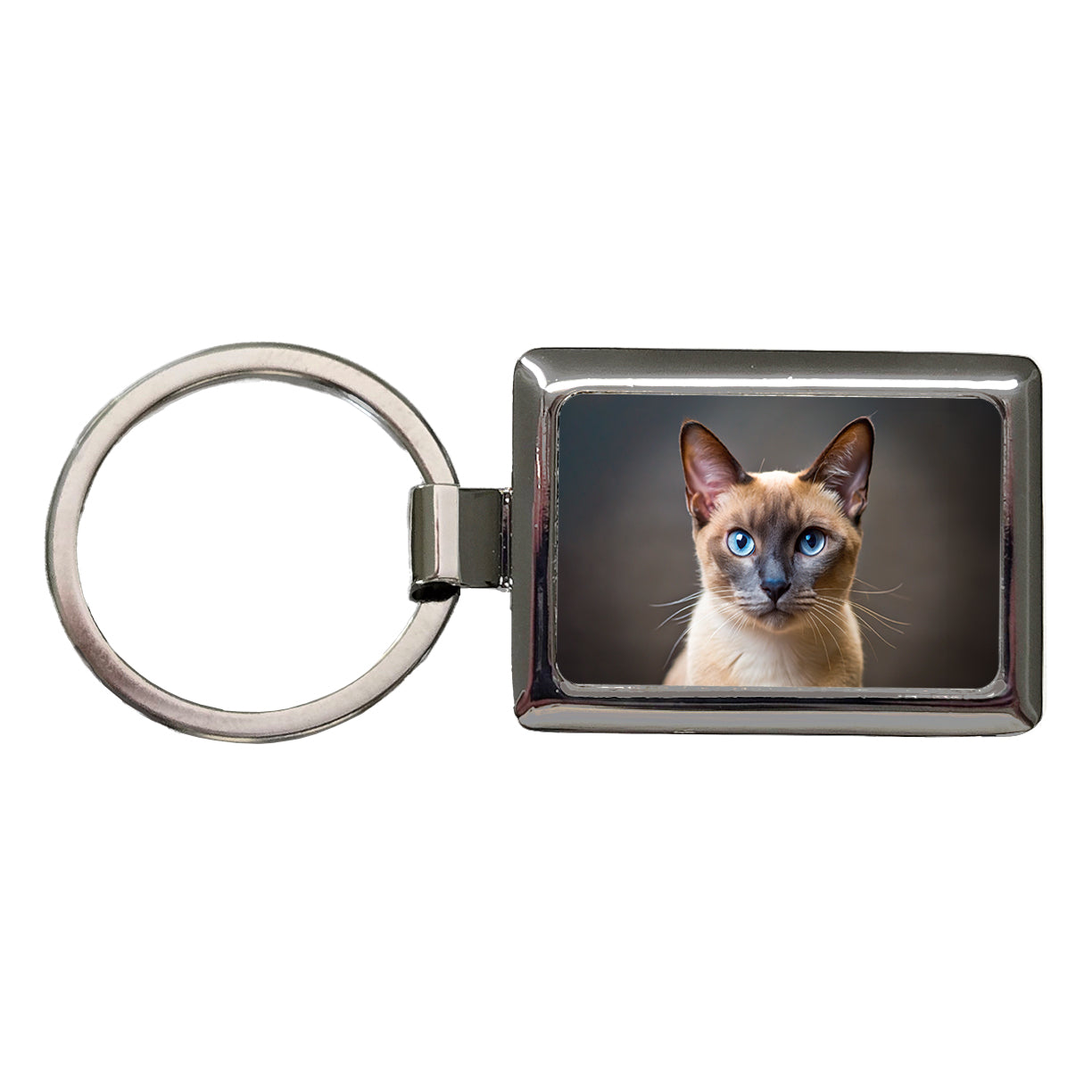 Tonkinese Cat Photo Rectangle Metal Keychain