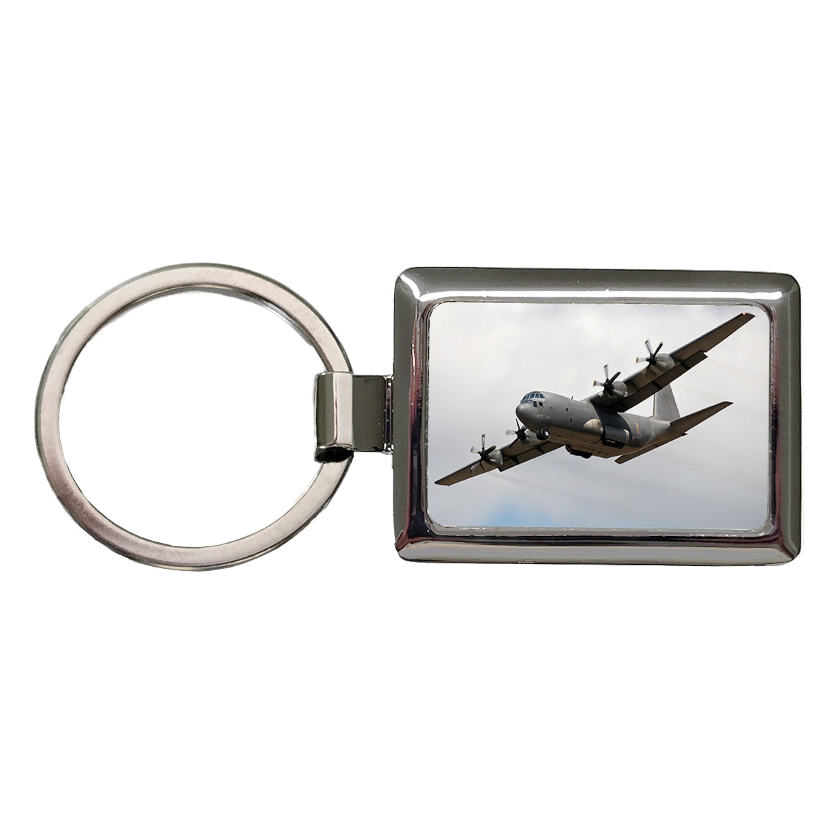 C-130 Hercules Military Transport Plane Rectangle Metal Keychain