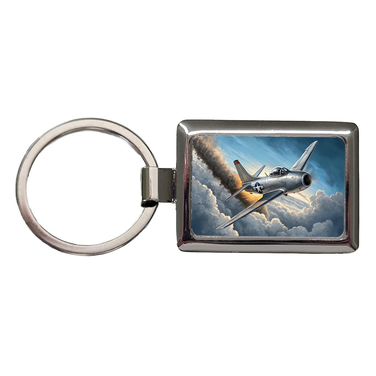 F-86 Sabre Jet Fighter Plane Rectangle Metal Keychain