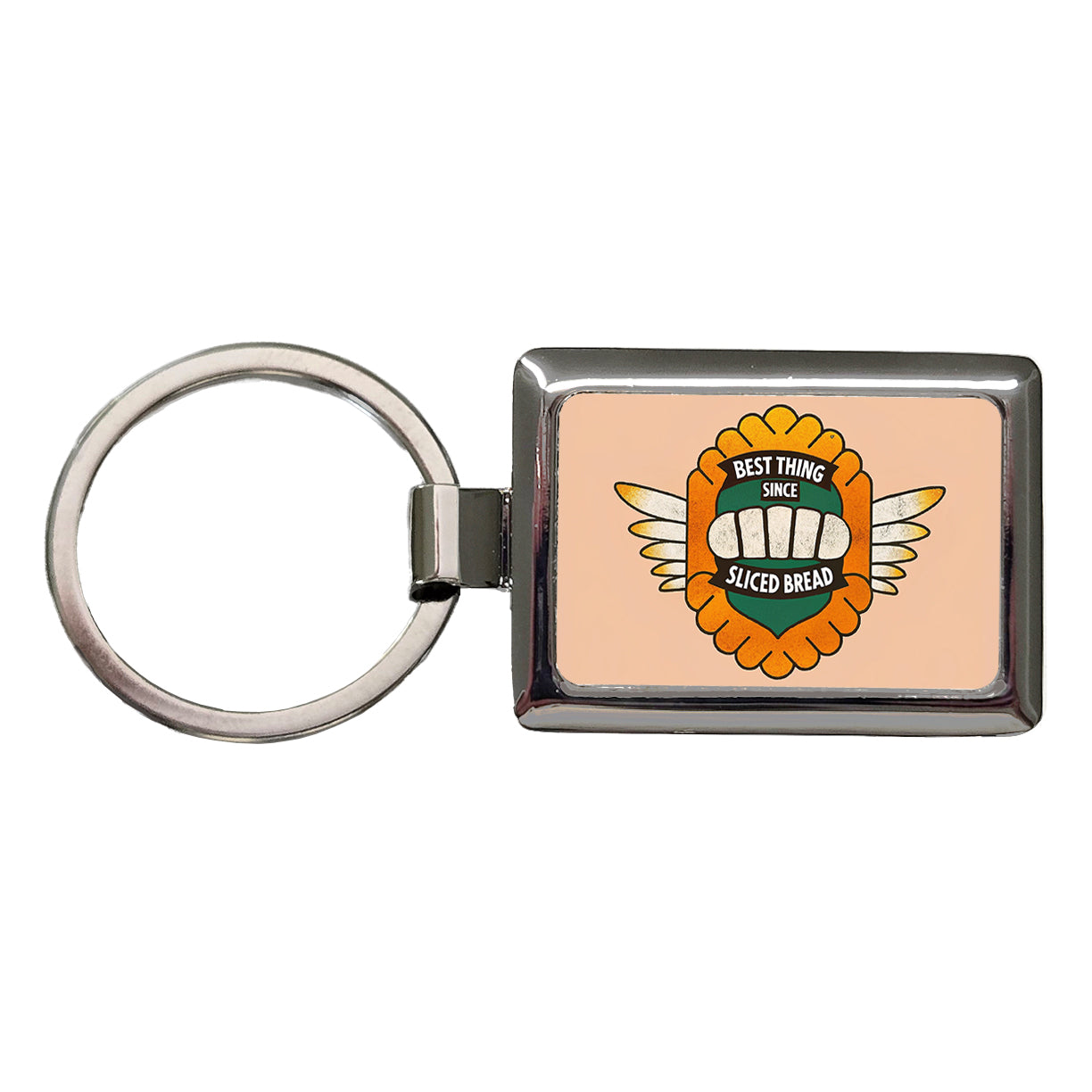 Best Thing Since Sliced Bread Funny Saying Rectangle Metal Keychain