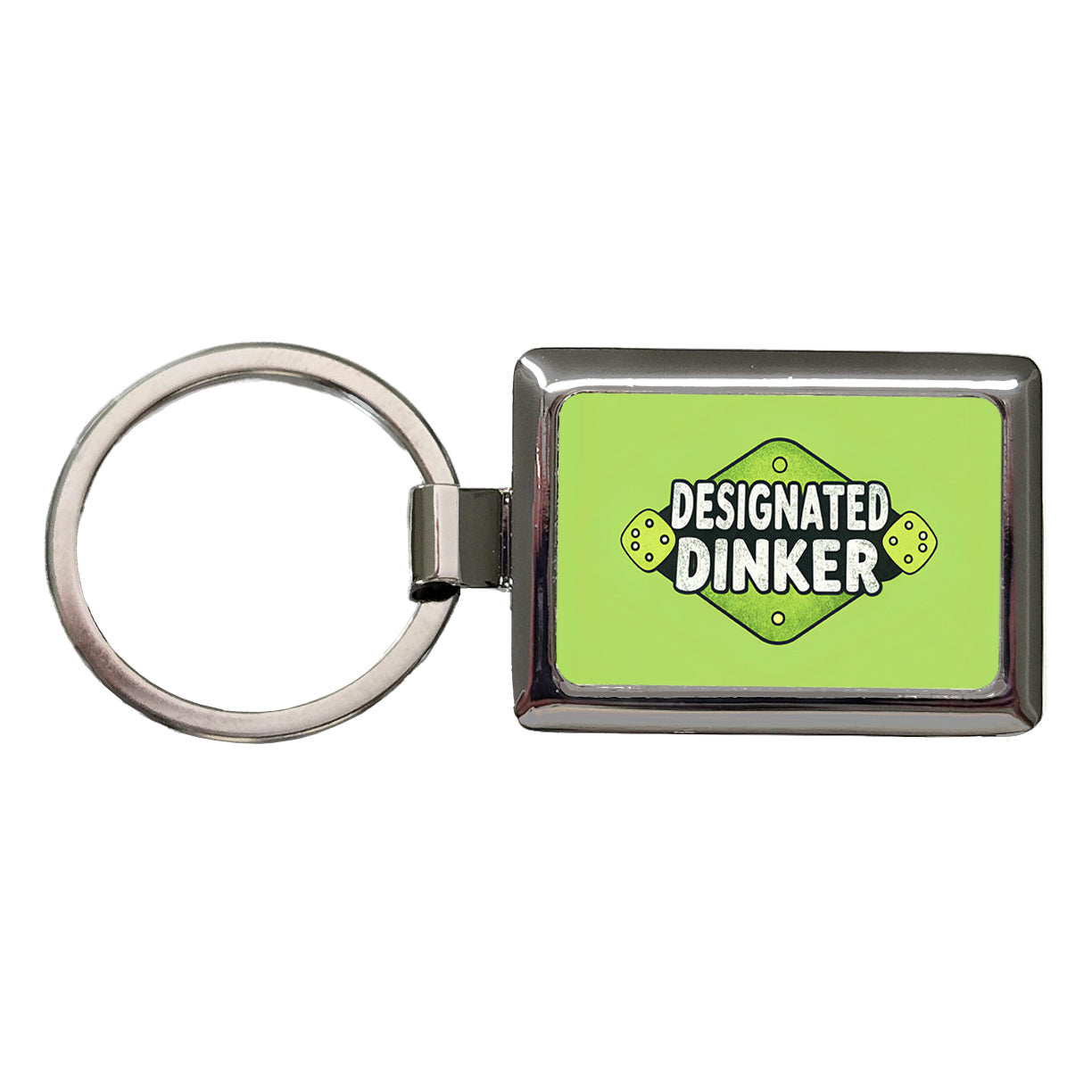 Designated Dinker Funny Pickleball Saying Rectangle Metal Keychain