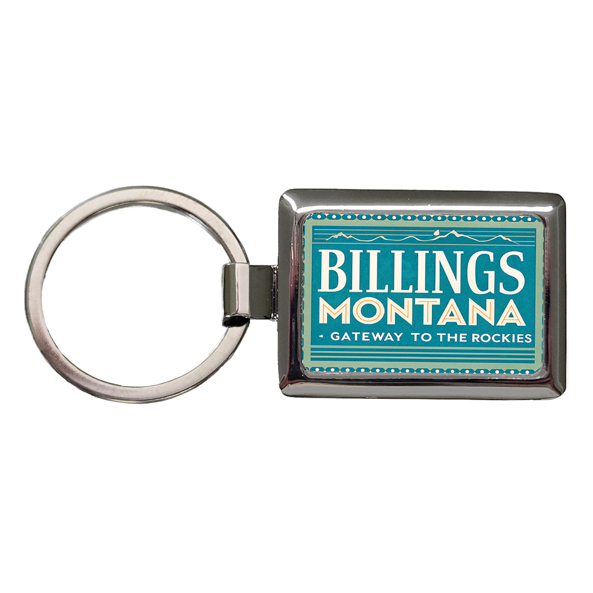Billings MT Montana Gateway to Rockies Travel Vacation Stamp Rectangle Metal Keychain