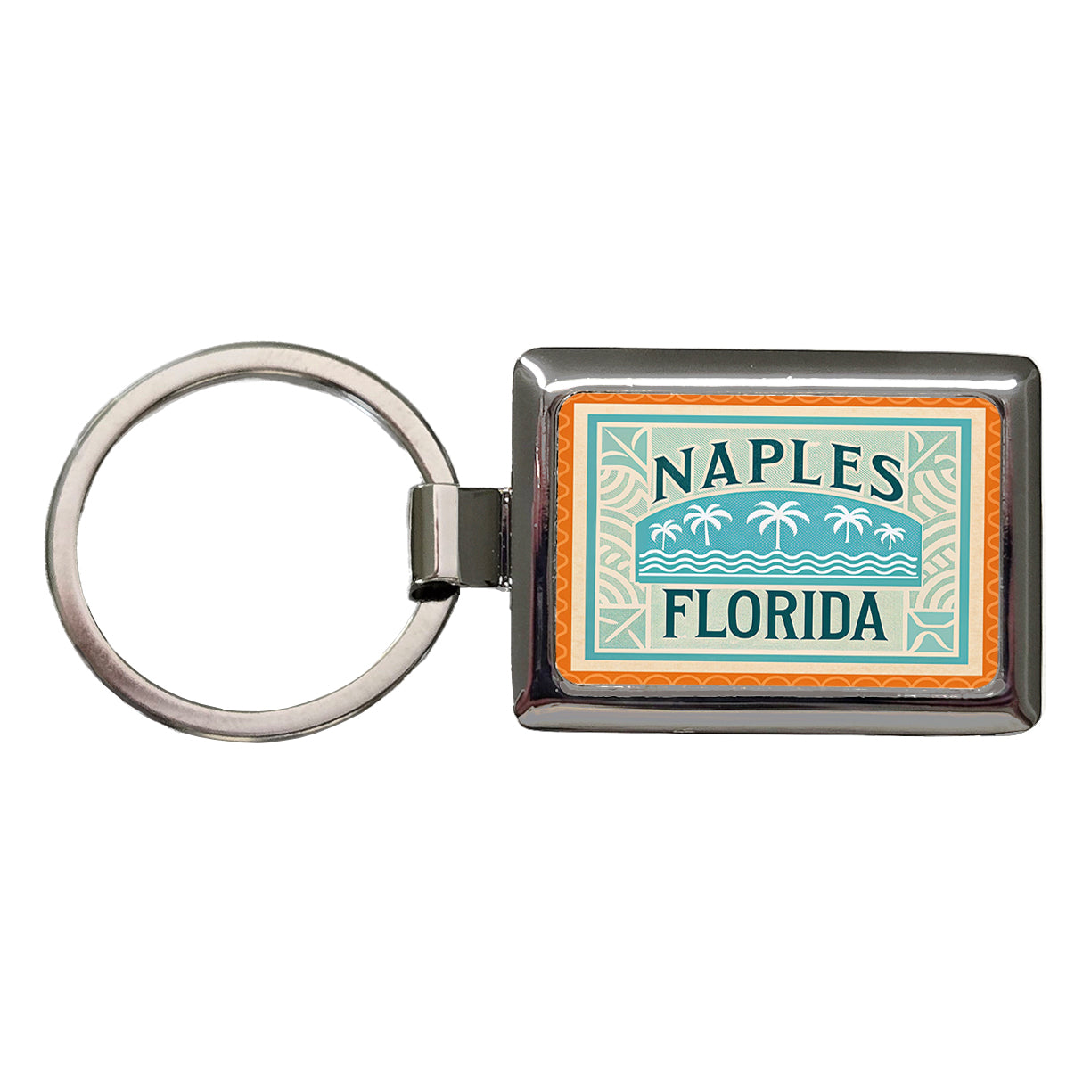 Naples FL Florida Travel Vacation Stamp Rectangle Metal Keychain