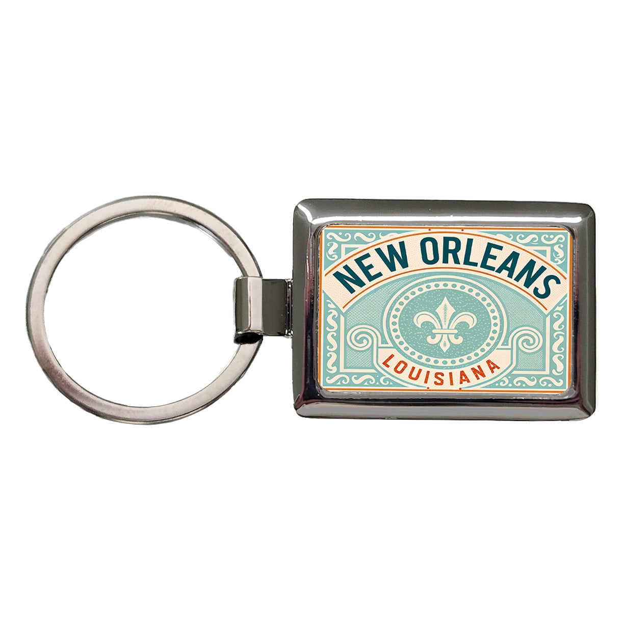 New Orleans LA Louisiana Travel Vacation Stamp Rectangle Metal Keychain