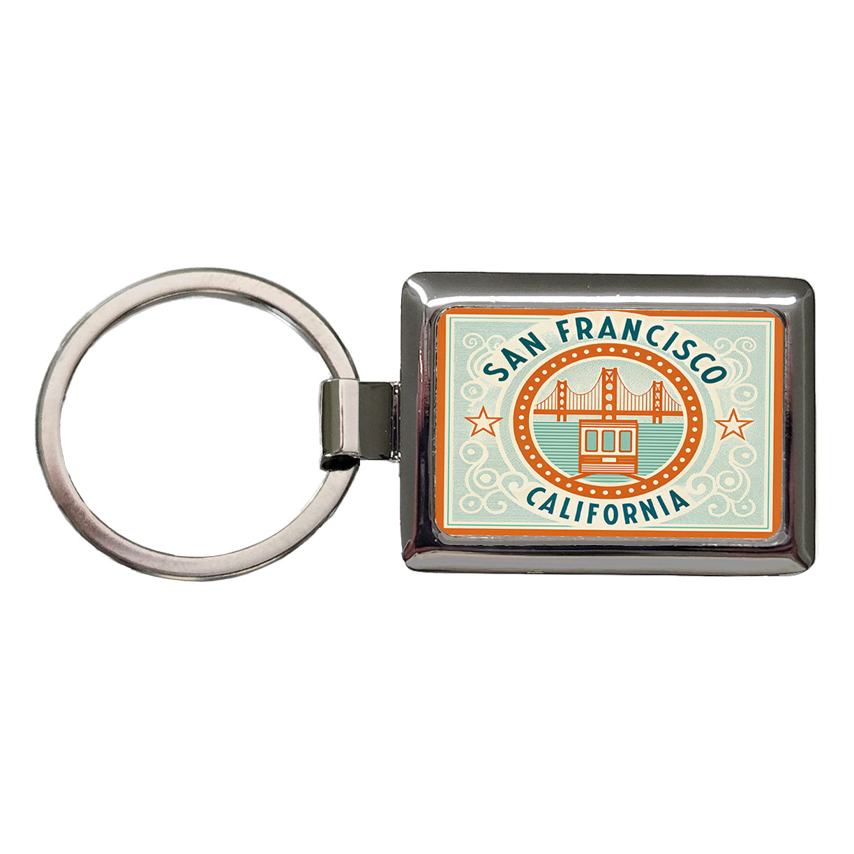 San Francisco CA California Travel Vacation Stamp Rectangle Metal Keychain