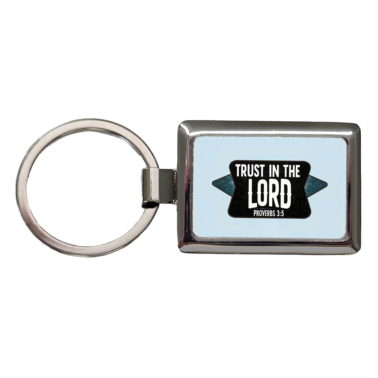 Proverbs Trust In The Lord Bible Verse Rectangle Metal Keychain
