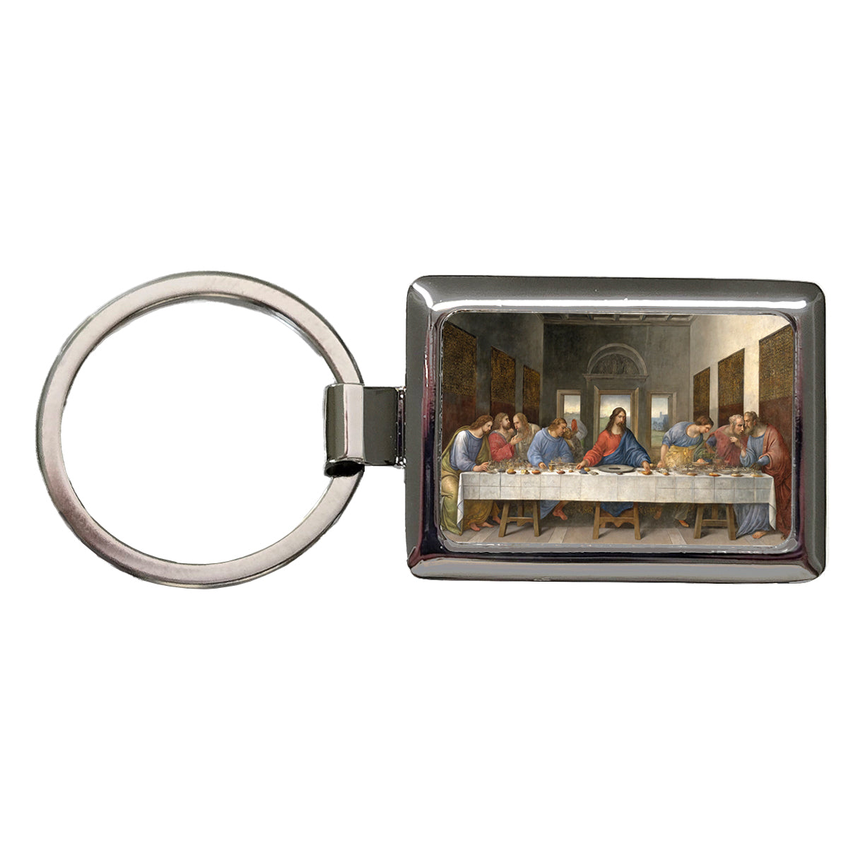 The Last Supper By Leonardo Da Vinci Jesus Inspired Rectangle Metal Keychain